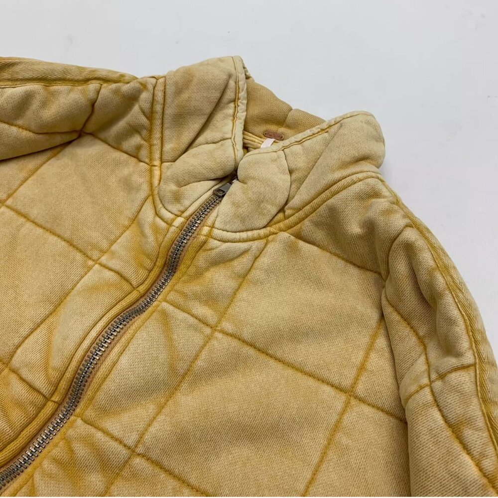 BEST NWT Free People Dolman Quilted Knit Jacket XS/S/M Pineapple Punch Beige - Picture 6 of 6